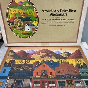 American Primitive Placemats by Stephen Darius - Set of 6 Multicolor Patchwork